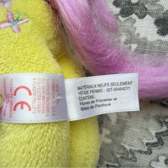 TY 2014 My Little Pony Hasbro Fluttershy Yellow Plush Pony with Metallic Wings - Picture 6 of 14